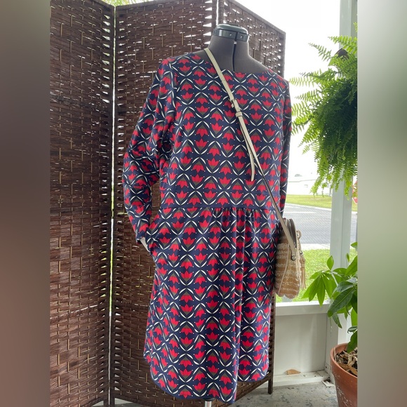 TALBOTS Effortless Jersey A-Line Dress - Ditsy Flip - Picture 5 of 12